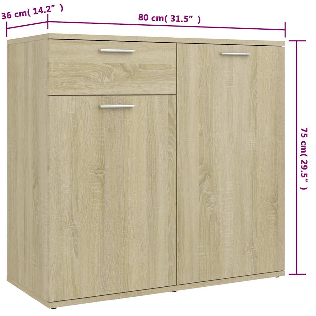 Skjenk sonoma eik 160x36x75 cm konstruert tre vidaXL