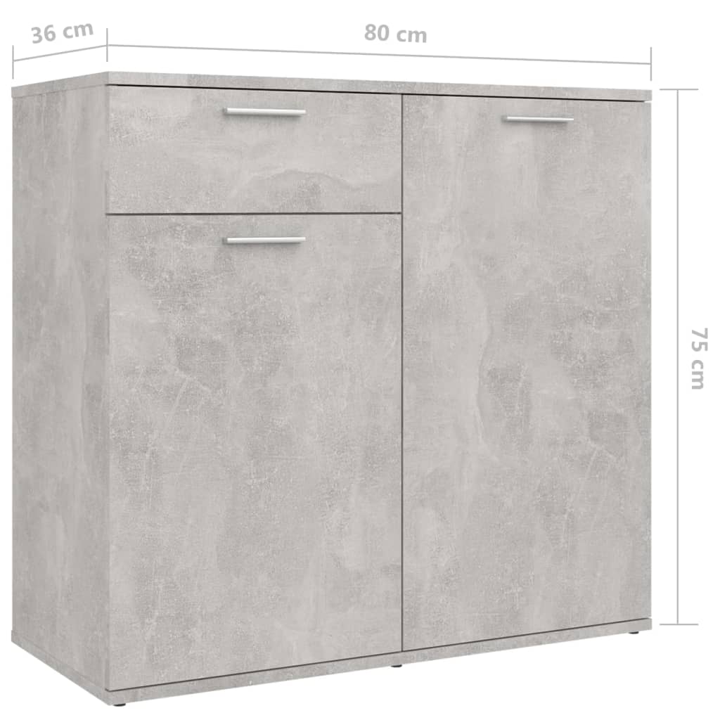Skjenk betonggrå 160x36x75 cm konstruert tre