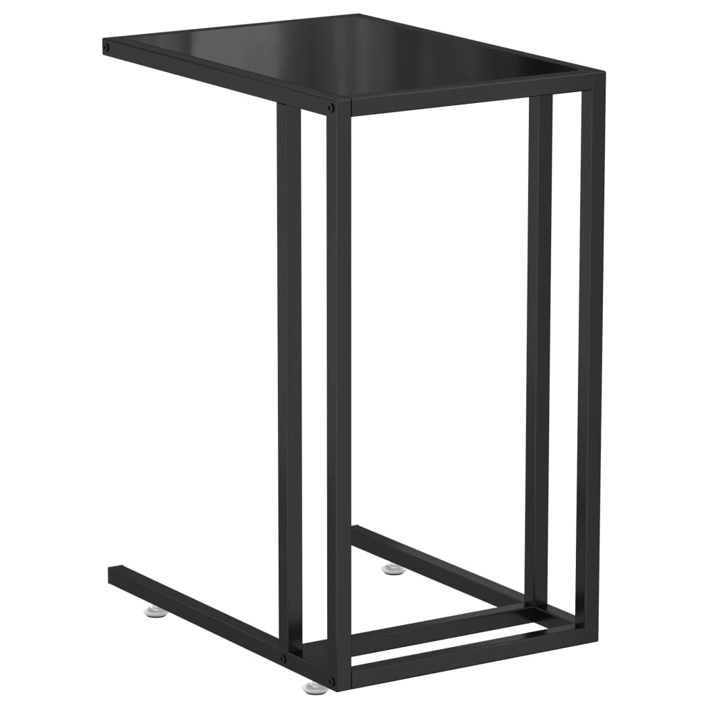 Sidebord for PC svart 50x35x65 cm herdet glass