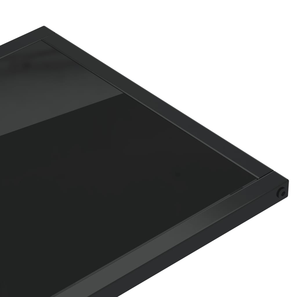 Sidebord for PC svart 50x35x65 cm herdet glass