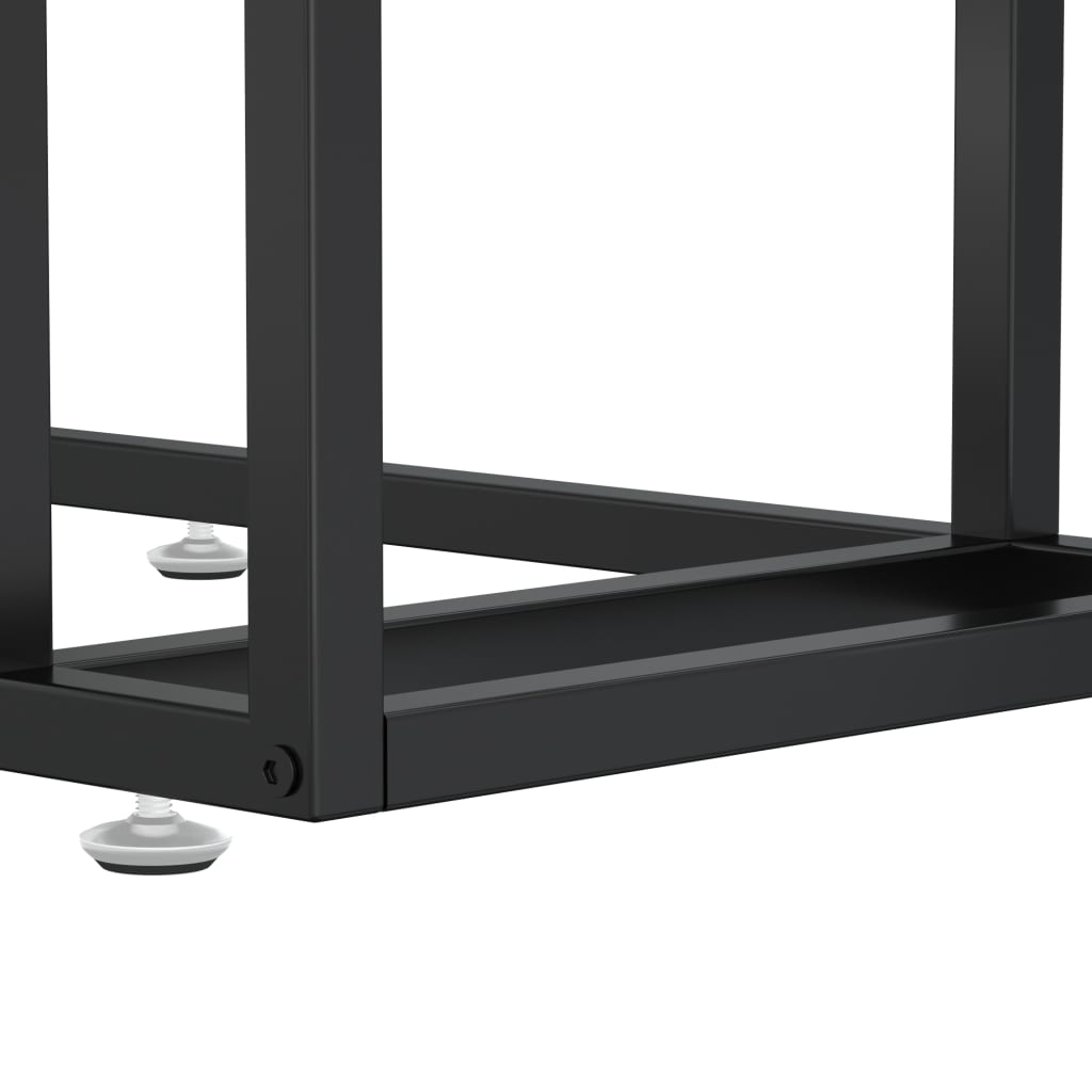 Sidebord for PC hvit marmor 50x35x65 cm herdet glass