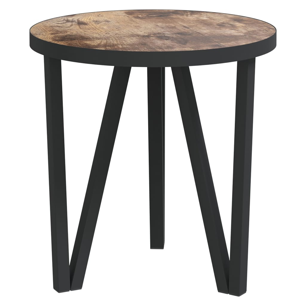 Tebord svart og gul Ø35 cm MDF