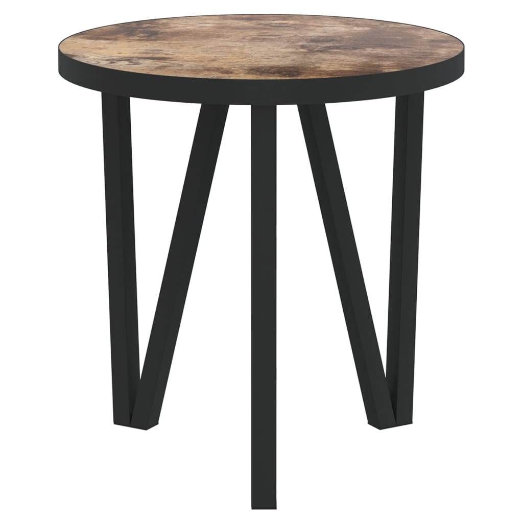 Tebord svart og gul Ø35 cm MDF