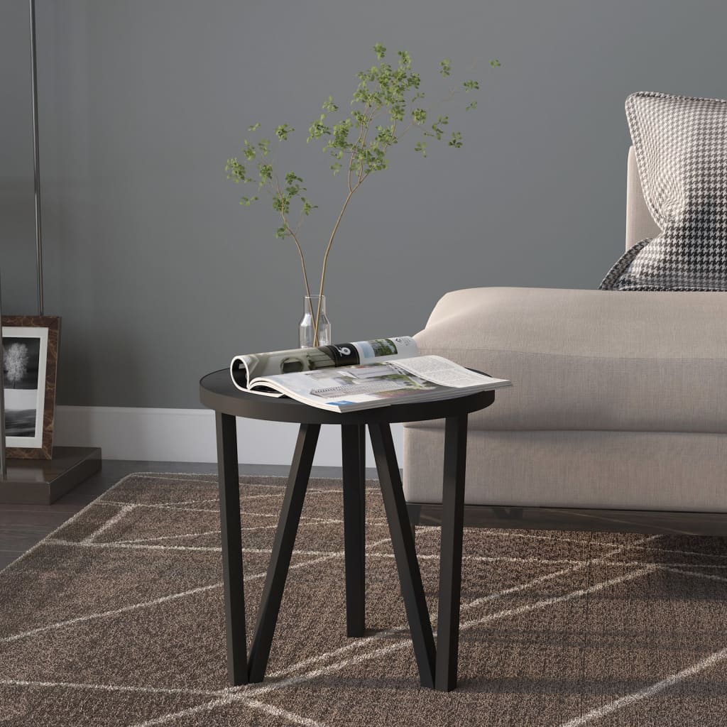 Tebord svart Ø35 cm MDF