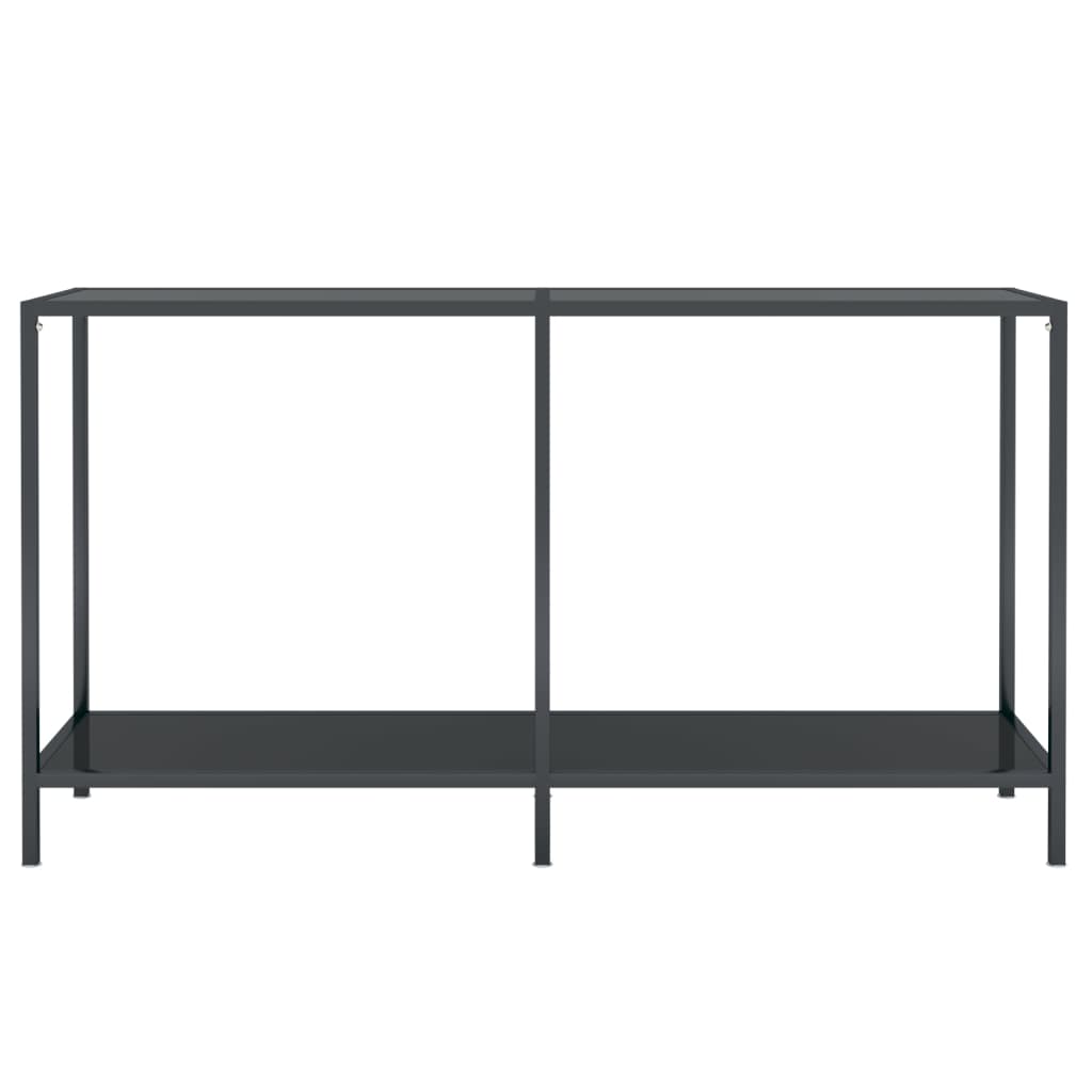 Konsollbord svart 140x35x75,5 cm herdet glass