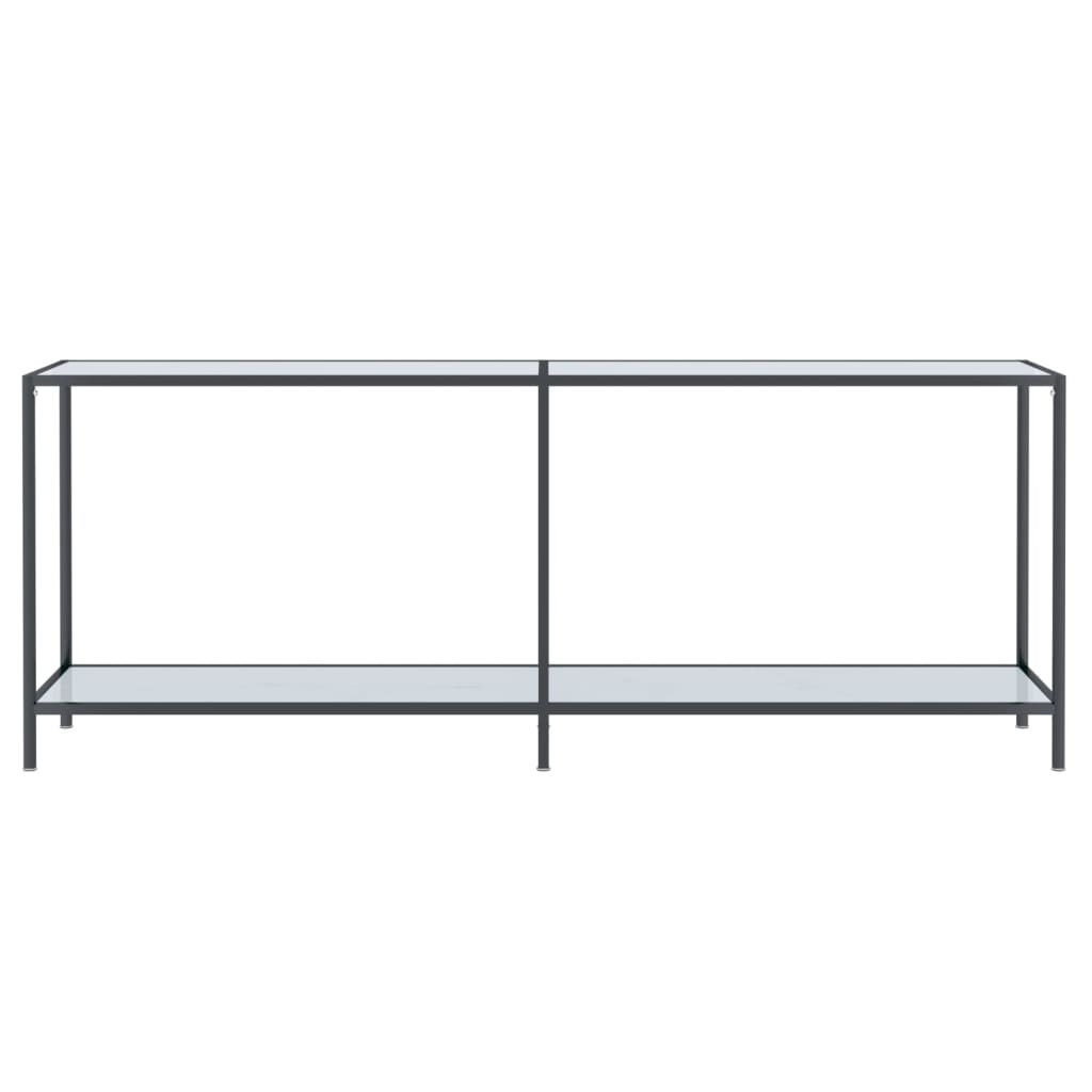 Konsollbord hvit 200x35x75,5 cm herdet glass