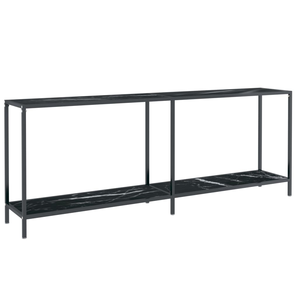 Konsollbord svart 200x35x75,5 cm herdet glass