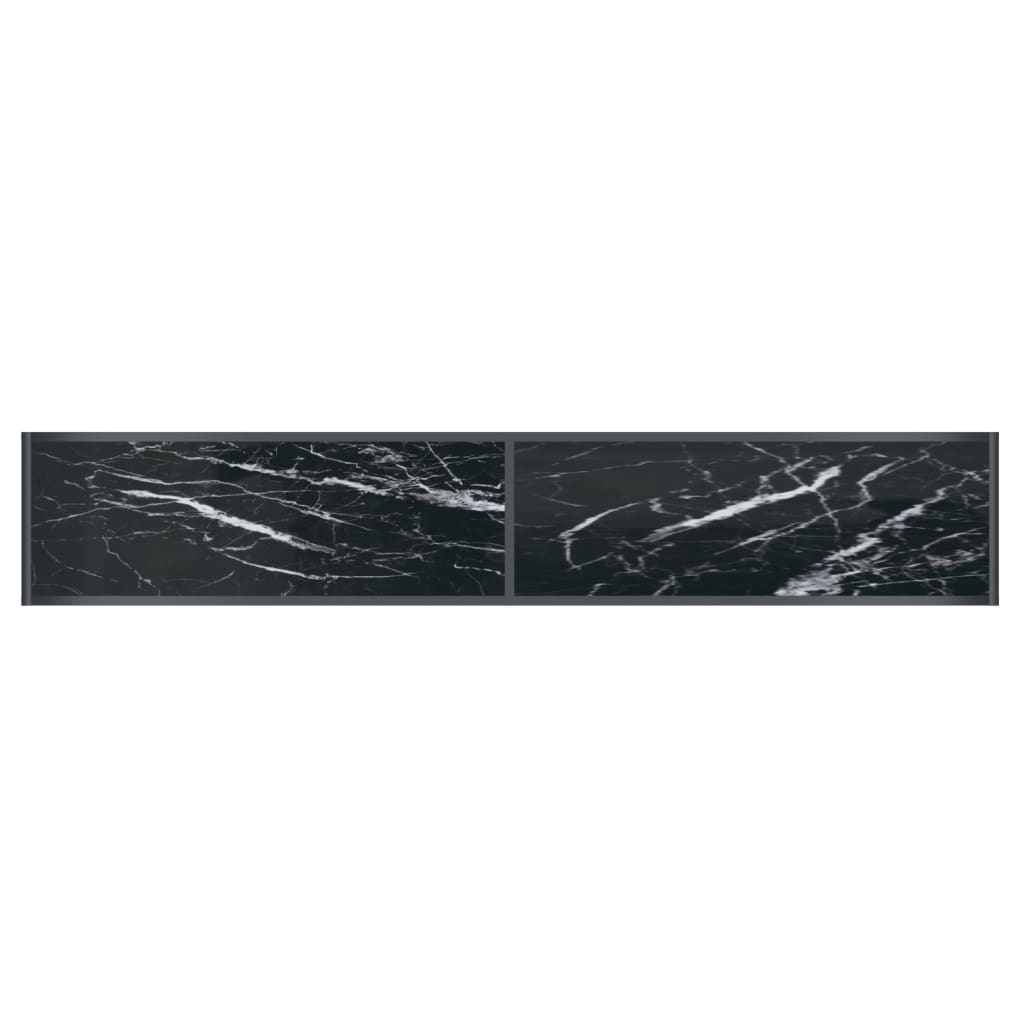 Konsollbord svart 200x35x75,5 cm herdet glass