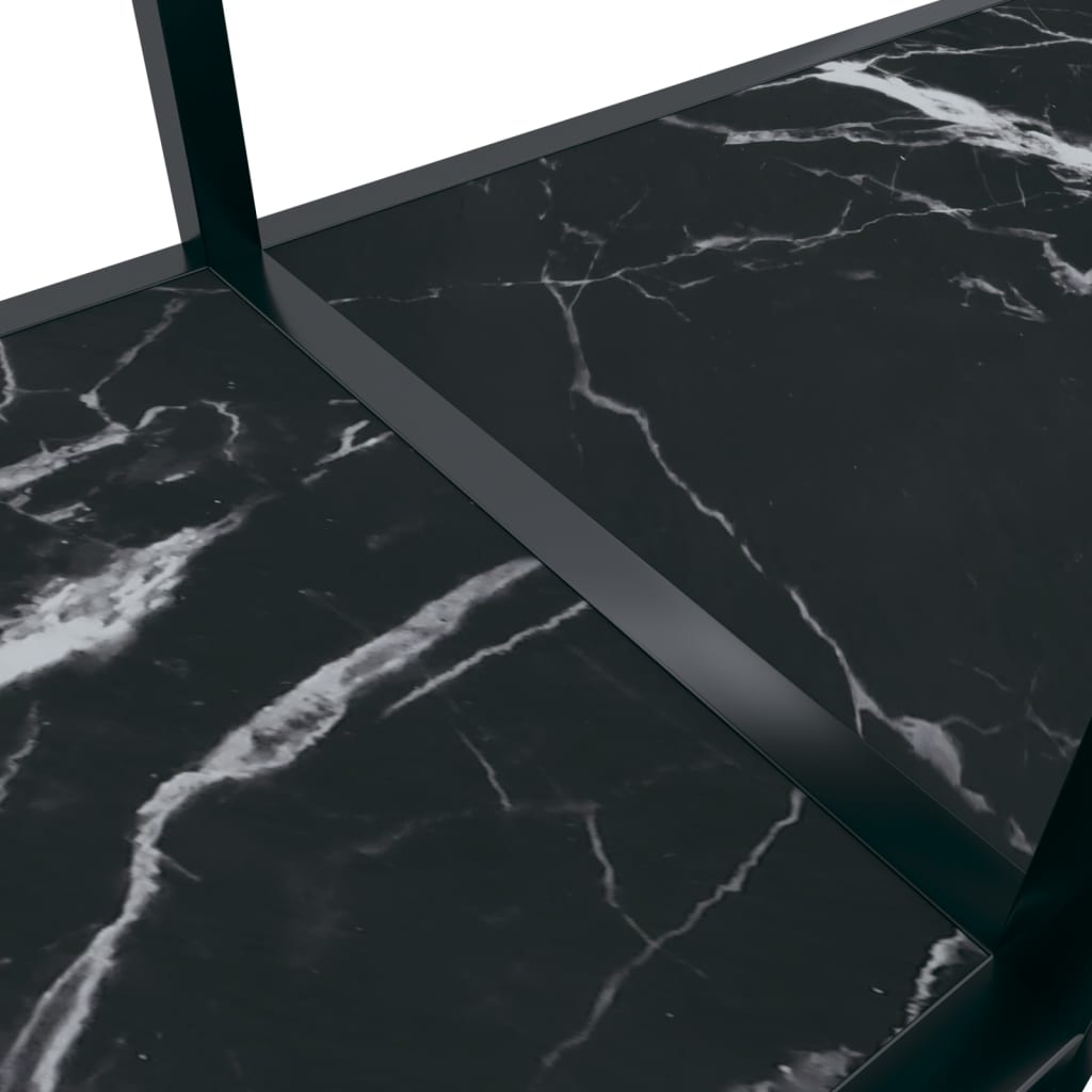 Konsollbord svart 200x35x75,5 cm herdet glass