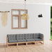 Hagesofa med puter 4-seters heltre furu
