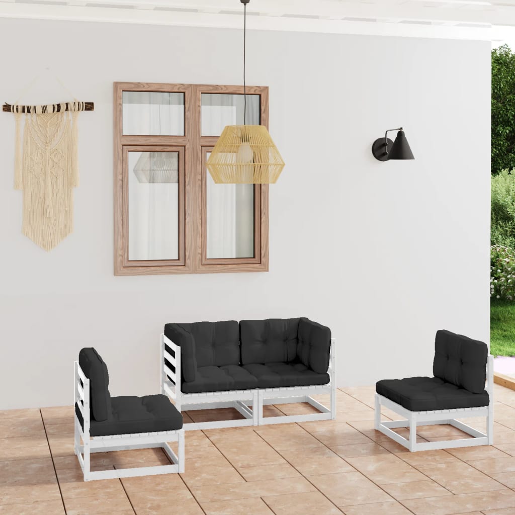 Hagesofagruppe med puter 4 deler heltre furu
