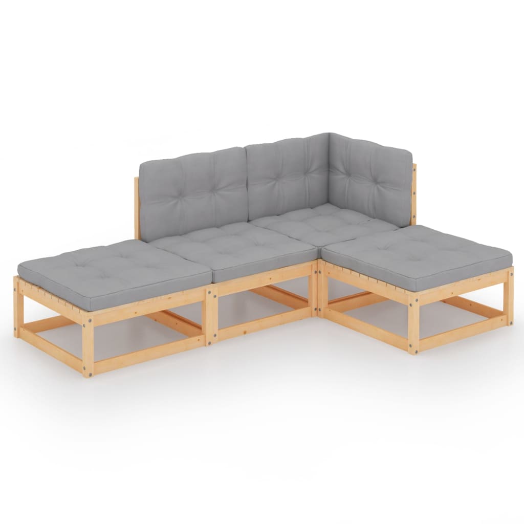 Hagesofagruppe med puter 4 deler heltre furu