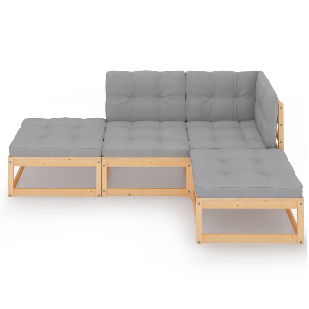 Hagesofagruppe med puter 4 deler heltre furu