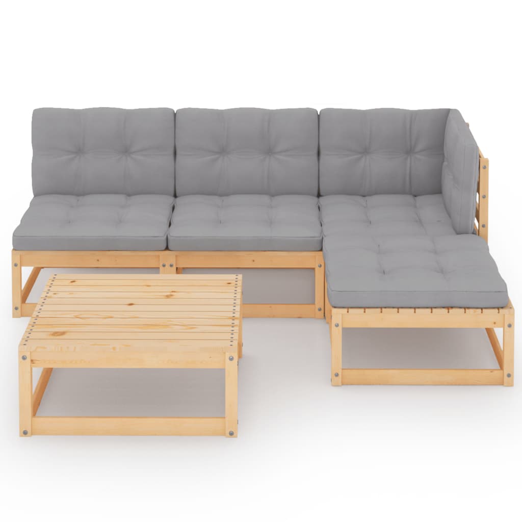 Hagesofagruppe med puter 5 deler heltre furu