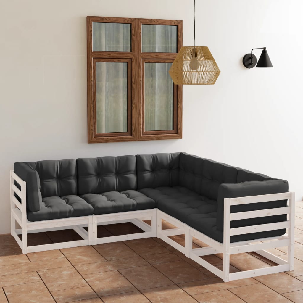 Hagesofagruppe med puter 5 deler heltre furu