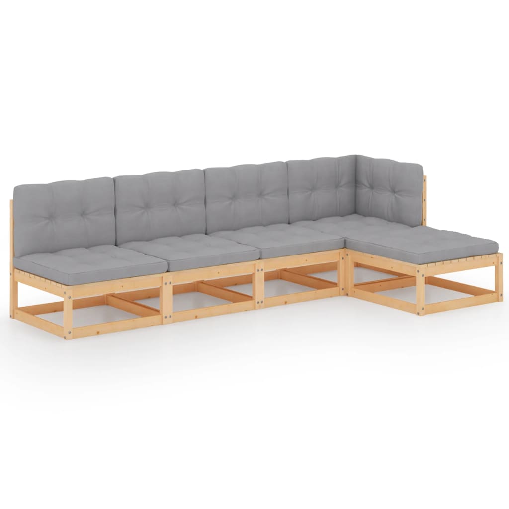 Hagesofagruppe med puter 5 deler heltre furu