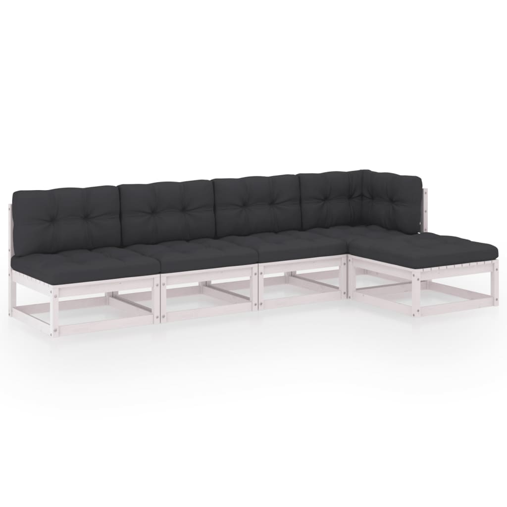 Hagesofagruppe med puter 5 deler heltre furu