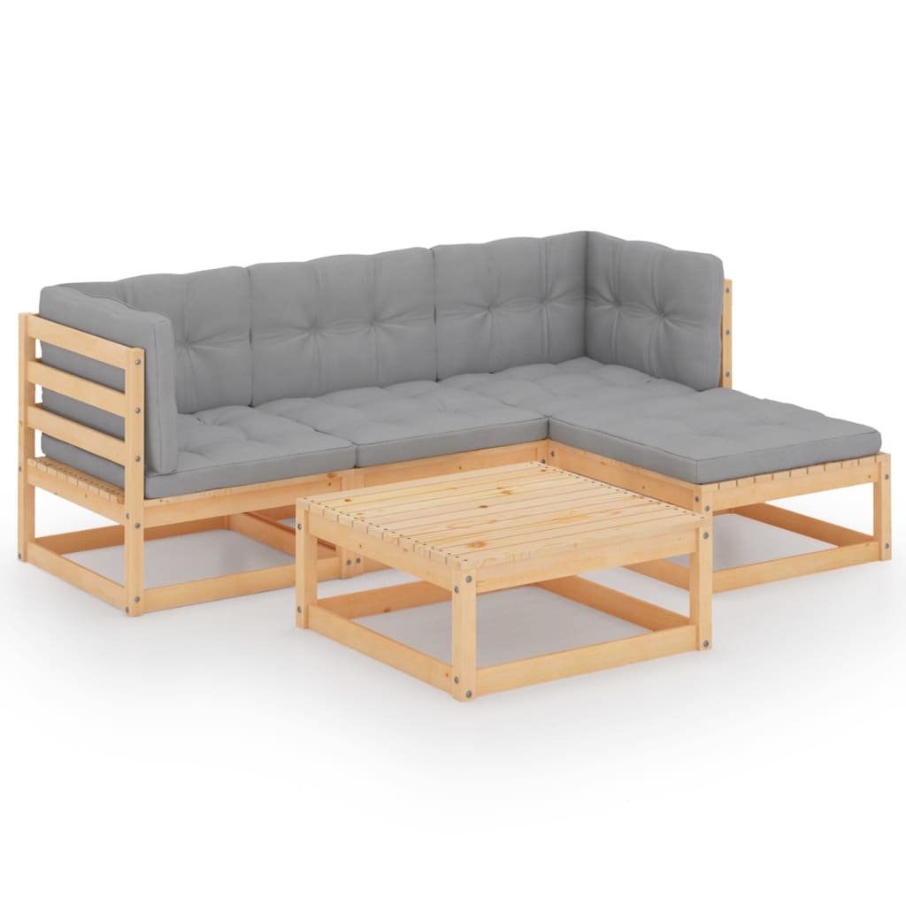 Hagesofagruppe med puter 5 deler heltre furu
