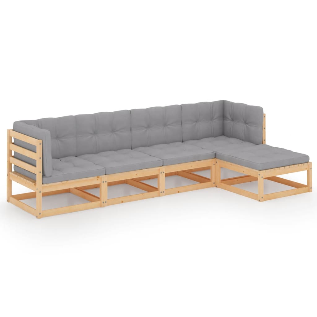 Hagesofagruppe med puter 5 deler heltre furu