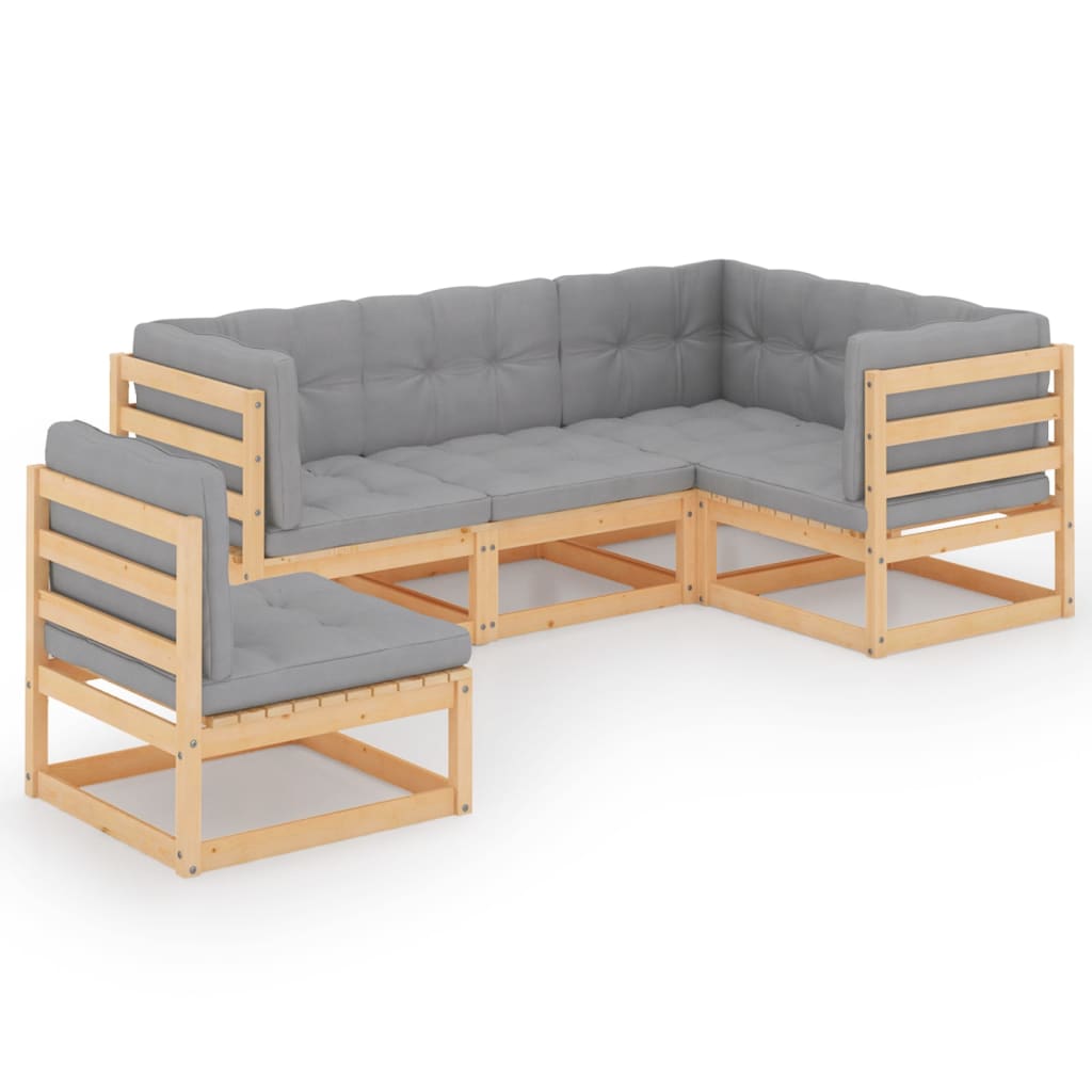 Hagesofagruppe med puter 5 deler heltre furu