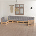 Hagesofagruppe med puter 7 deler heltre furu