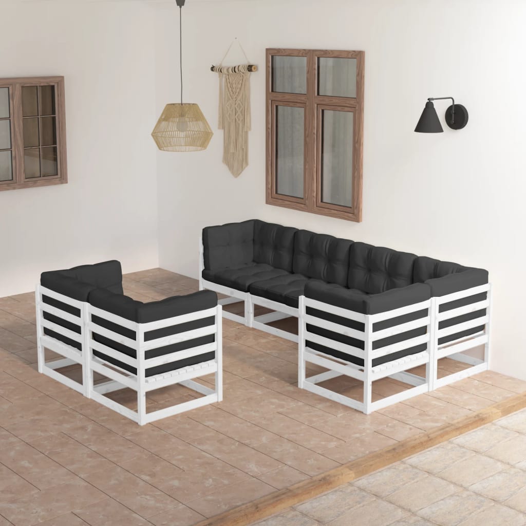 Hagesofagruppe med puter 7 deler heltre furu