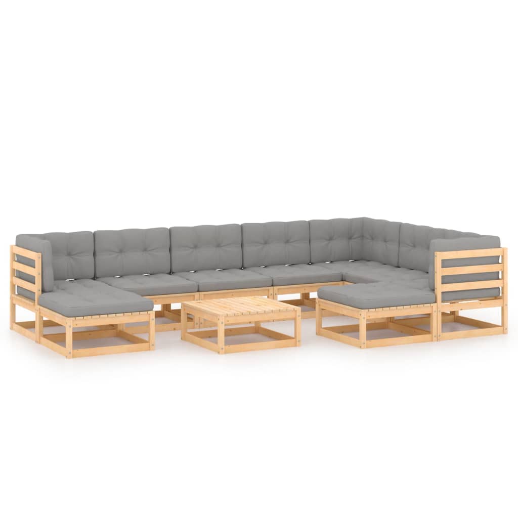 Hagesofagruppe med puter 10 deler heltre furu