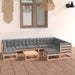 Hagesofagruppe med puter 10 deler heltre furu