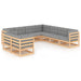 Hagesofagruppe med puter 9 deler heltre furu