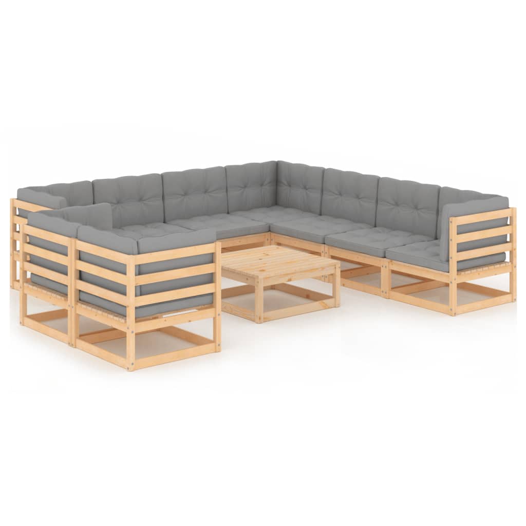 Hagesofagruppe med puter 10 deler heltre furu