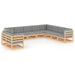 Hagesofagruppe med puter 10 deler heltre furu