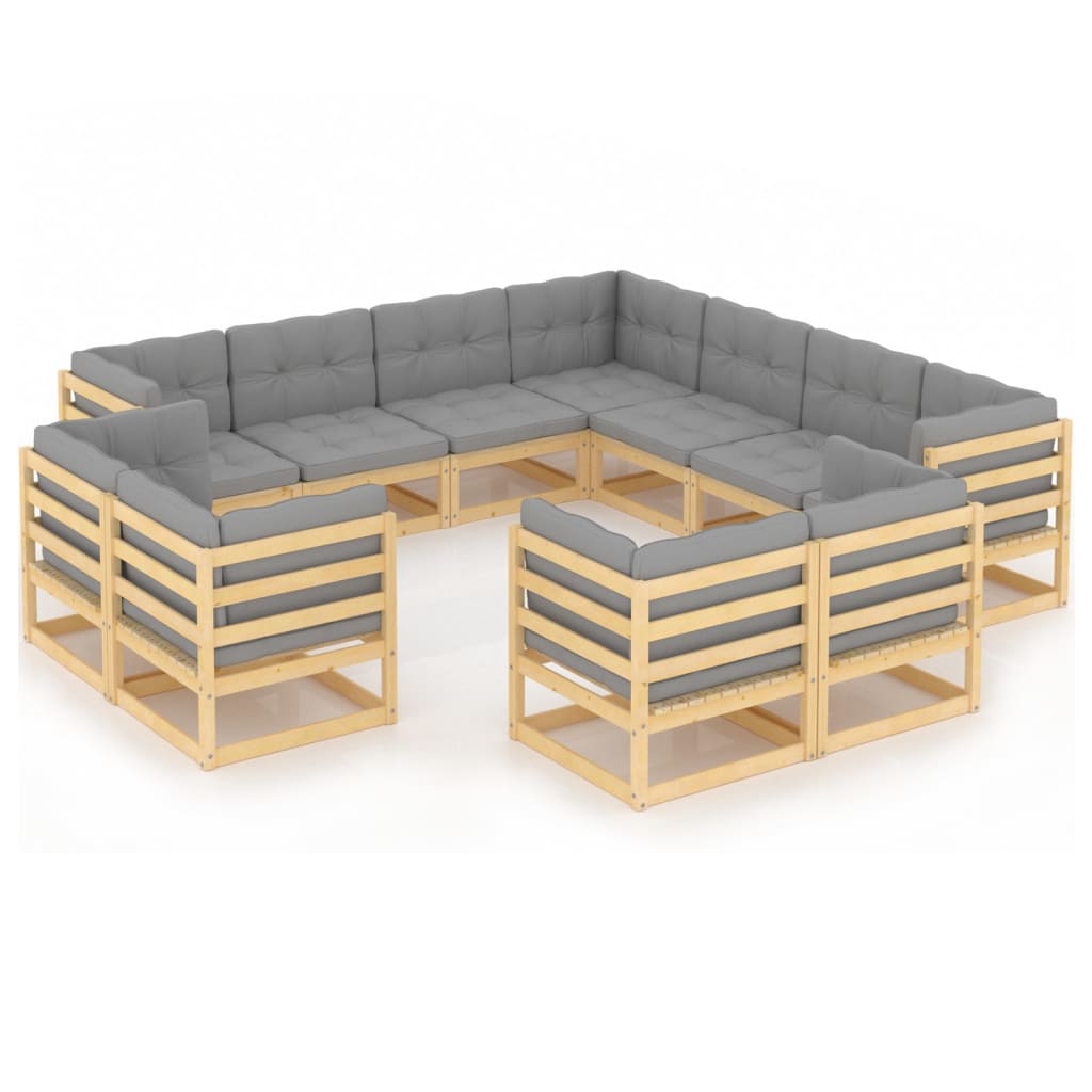 Hagesofagruppe med puter 11 deler heltre furu