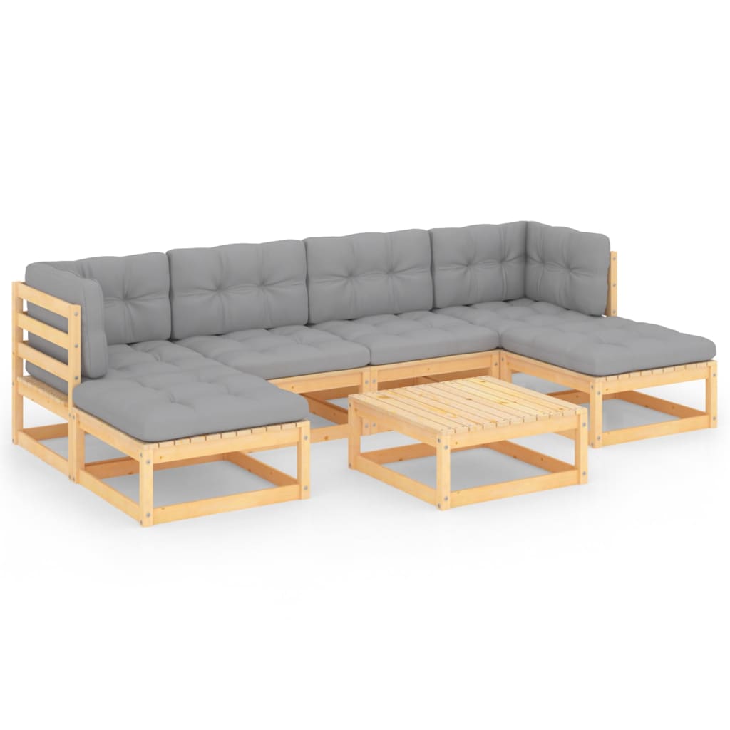 Hagesofagruppe med puter 7 deler heltre furu