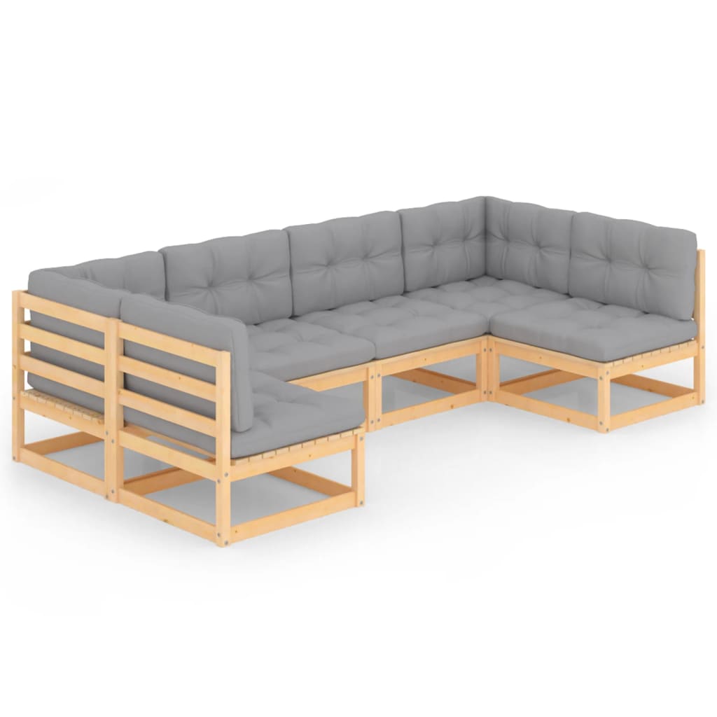 Hagesofagruppe med puter 6 deler heltre furu