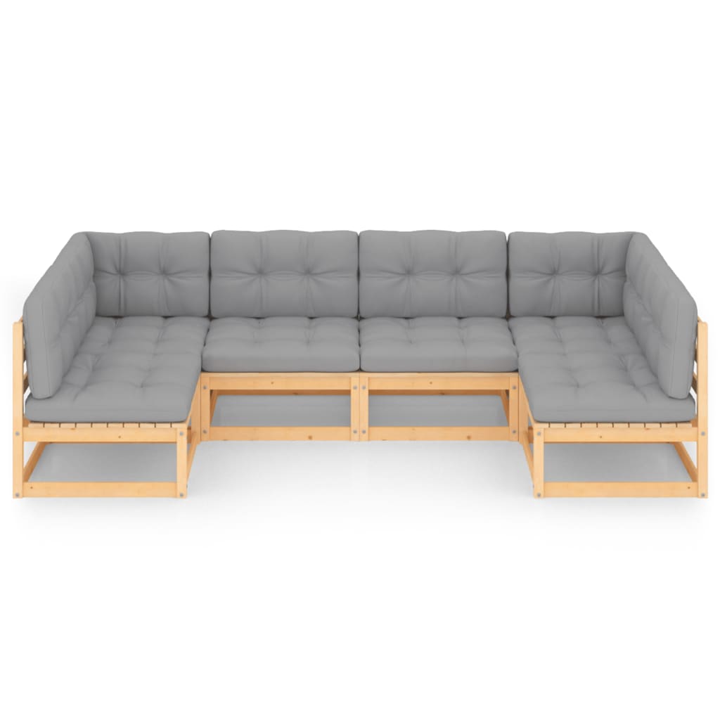 Hagesofagruppe med puter 6 deler heltre furu
