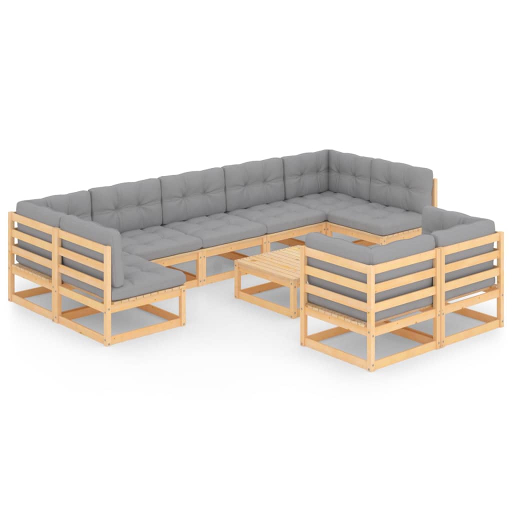 Hagesofagruppe med puter 10 deler heltre furu