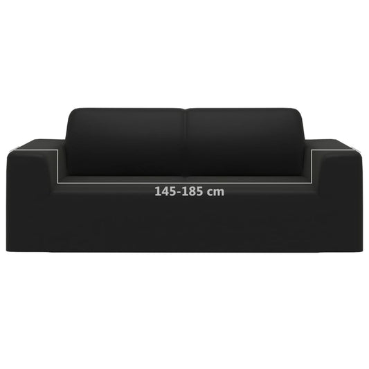 2-seters sofaovertrekk polyester svart