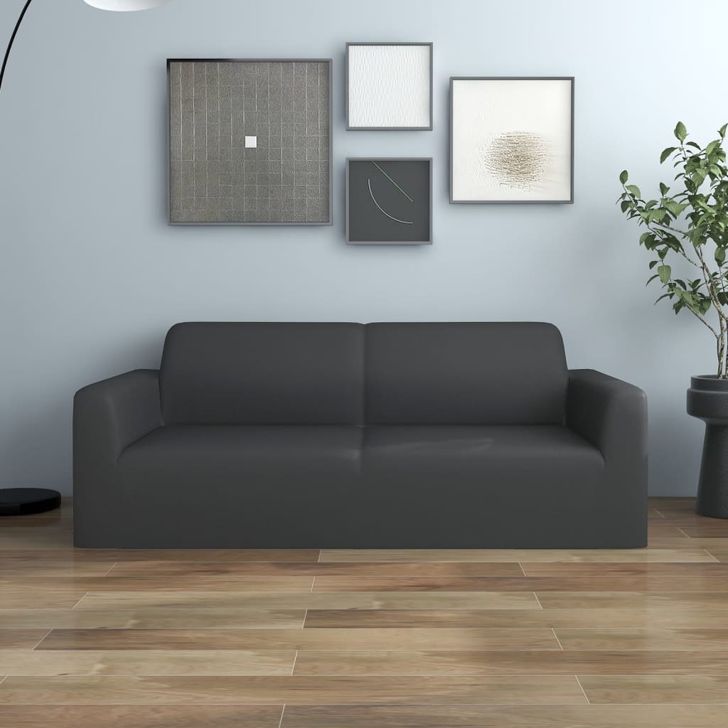 2-seters sofaovertrekk polyester antrasitt