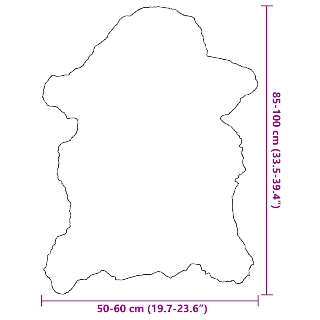 Teppe av saueskinn (60-70)x(90-100) cm kremhvit