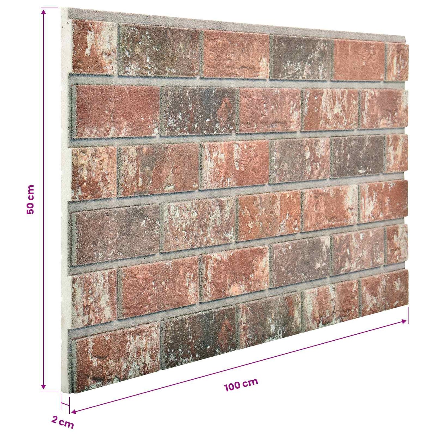 Veggpaneler 10 pcs Mørk Brun og Grå 100 x 50 cm EPS Skum