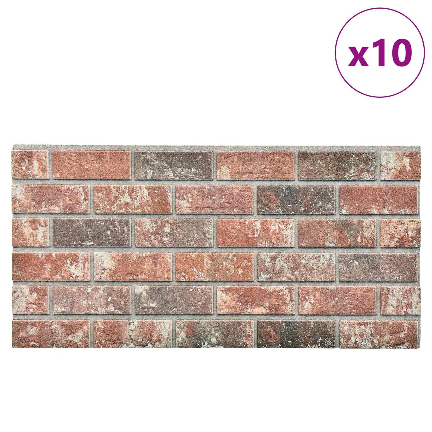 Veggpaneler 10 pcs Mørk Brun og Grå 100 x 50 cm EPS Skum