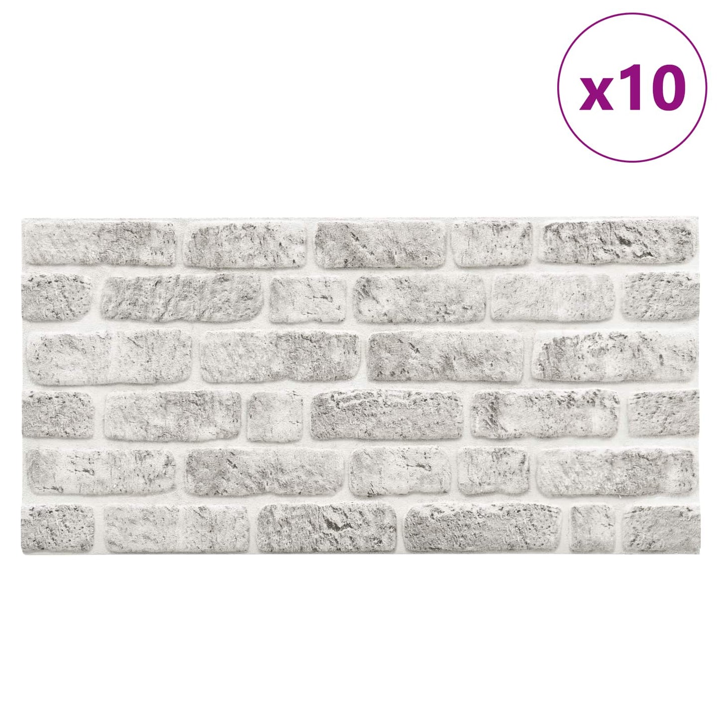 Veggpaneler 10 pcs Lysegrå 100 x 50 cm EPS Skum