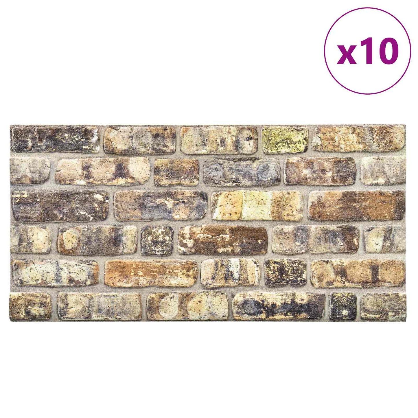 Veggpaneler 10 pcs Flerfarget 100 x 50 cm EPS Skum