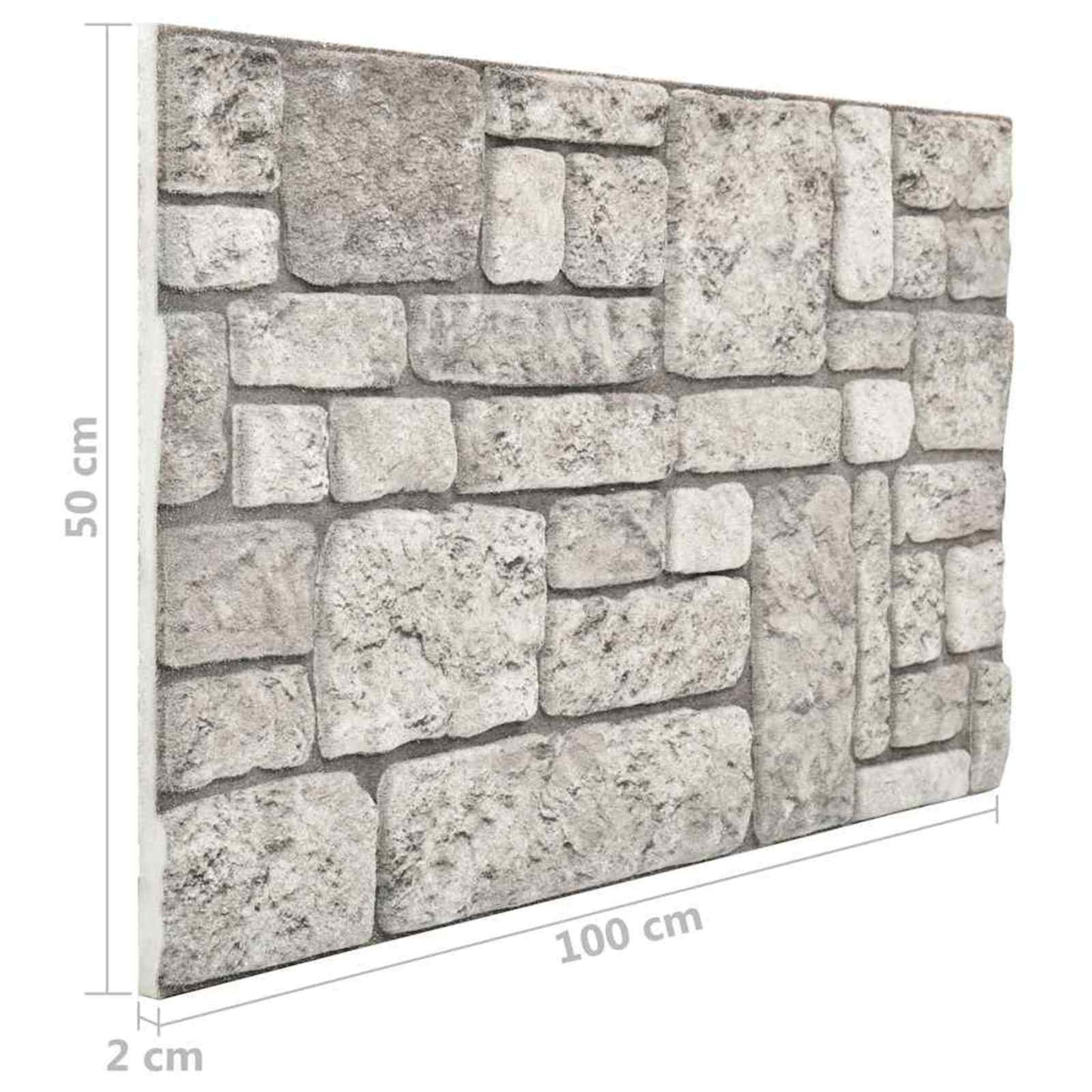 Veggpaneler 10 pcs Grå 100 x 50 cm EPS Skum