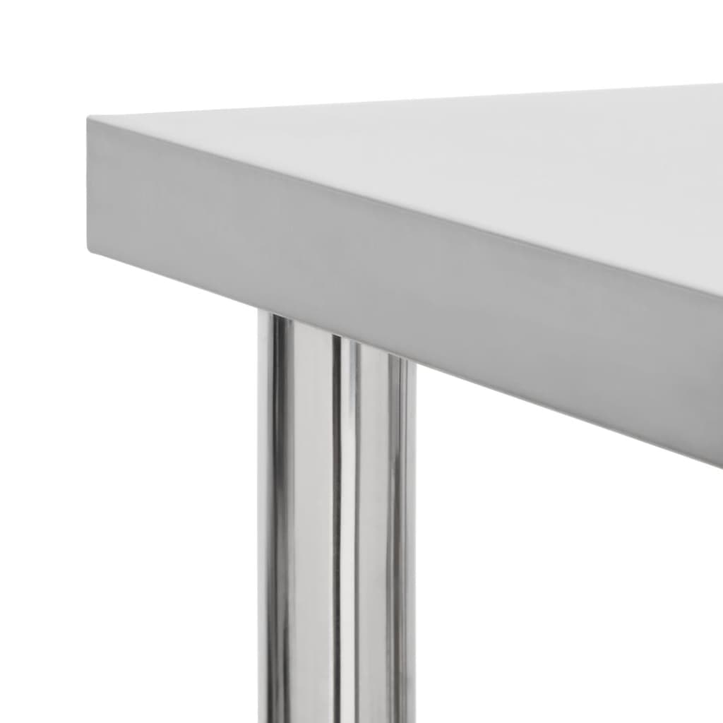 Arbeidsbord for kjøkken med hjul 80x45x85 cm rustfritt stål