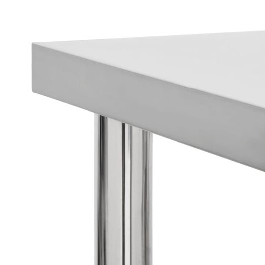 Arbeidsbord for kjøkken med hjul 80x45x85 cm rustfritt stål