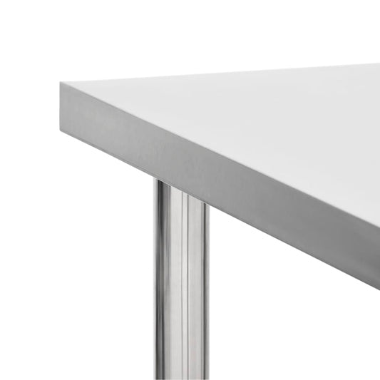 Arbeidsbord for kjøkken med hjul 100x30x85 cm rustfritt stål