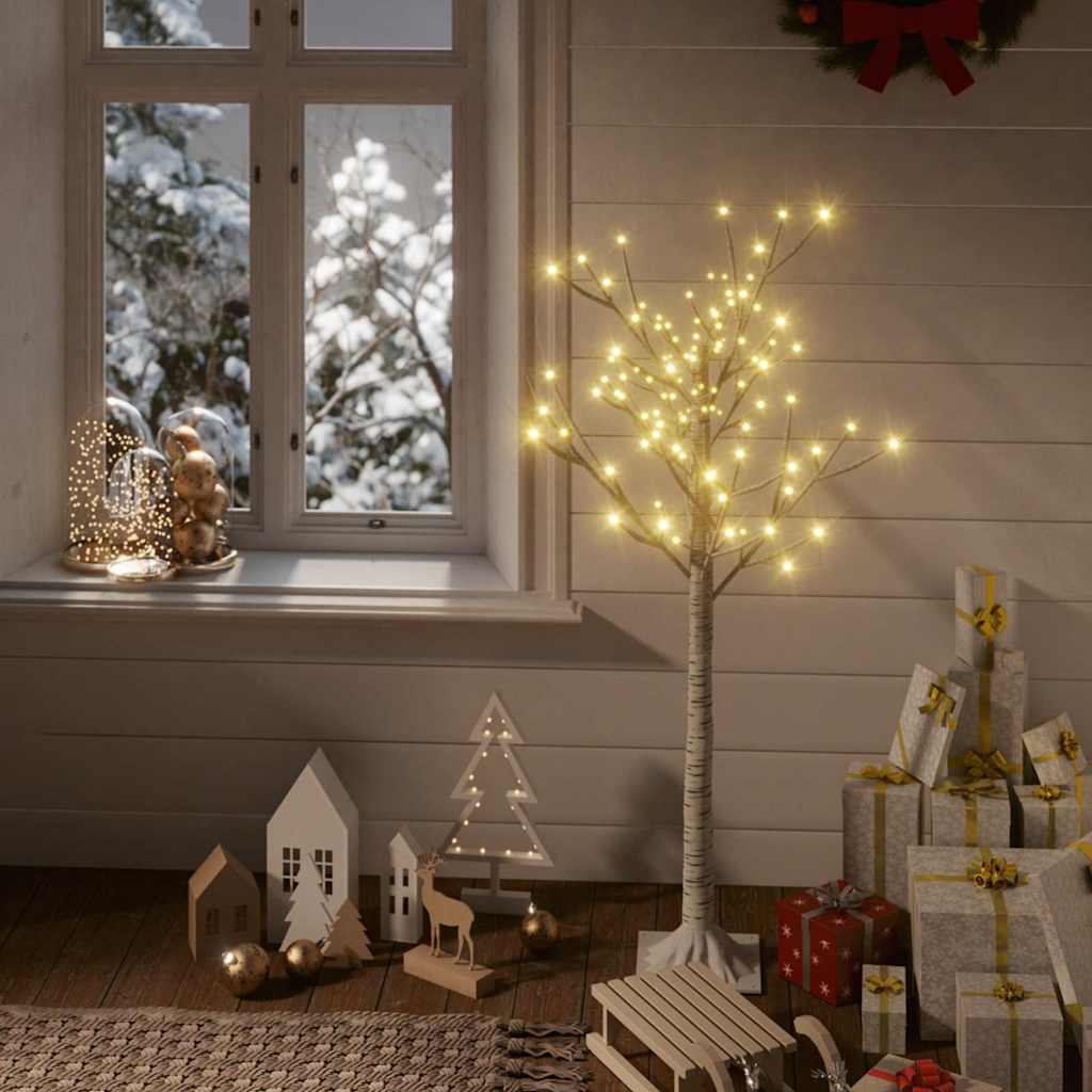 Juletre 128 LED 1,2 m varmhvit silje innendørs og utendørs