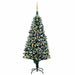 Kunstig juletre med LED og kulesett og kongler 210 cm