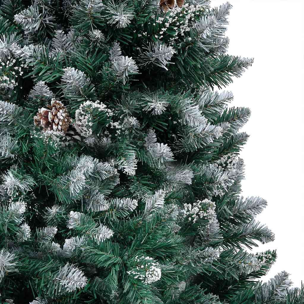 Kunstig juletre med LED og kulesett og kongler 210 cm